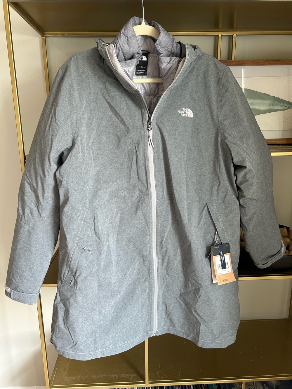 NWT North Face Women’s ThermoBall Eco Triclimate 3-in-1 Jacket Grey XL $330 - Picture 4 of 8